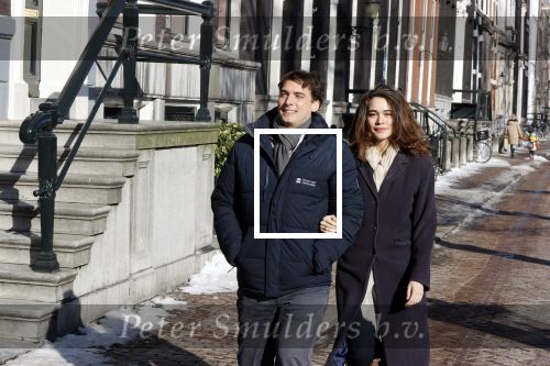 Amsterdam 12 februari 2021
Thierry Baudet en zijn verloofde Davide Heijmans bij de bevroren grachten in Amsterdam.