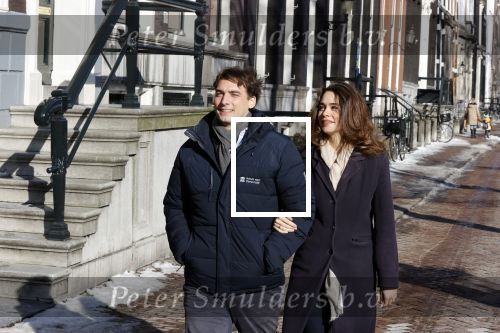 Amsterdam 12 februari 2021
Thierry Baudet en zijn verloofde Davide Heijmans bij de bevroren grachten in Amsterdam.