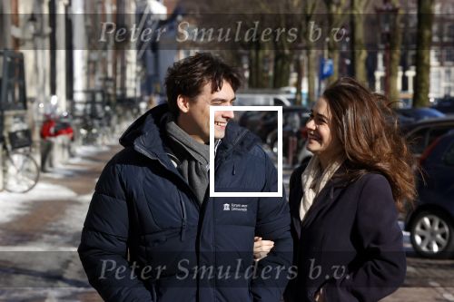 Amsterdam 12 februari 2021
Thierry Baudet en zijn verloofde Davide Heijmans bij de bevroren grachten in Amsterdam.