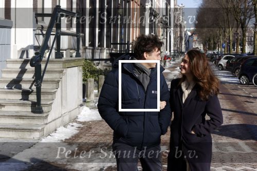 Amsterdam 12 februari 2021
Thierry Baudet en zijn verloofde Davide Heijmans bij de bevroren grachten in Amsterdam.