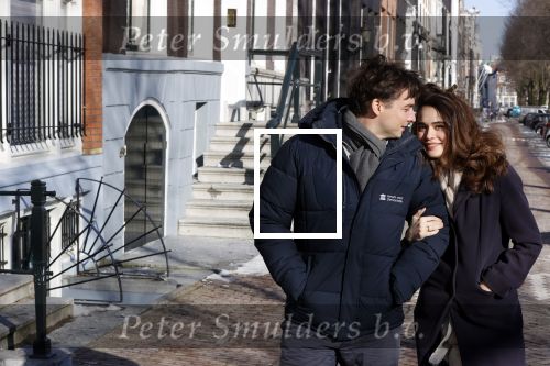 Amsterdam 12 februari 2021
Thierry Baudet en zijn verloofde Davide Heijmans bij de bevroren grachten in Amsterdam.