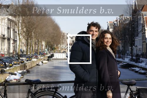 Amsterdam 12 februari 2021
Thierry Baudet en zijn verloofde Davide Heijmans bij de bevroren grachten in Amsterdam.