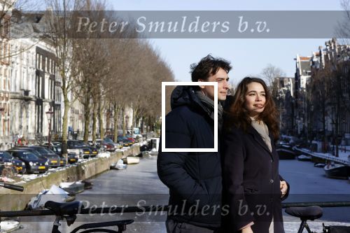 Amsterdam 12 februari 2021
Thierry Baudet en zijn verloofde Davide Heijmans bij de bevroren grachten in Amsterdam.