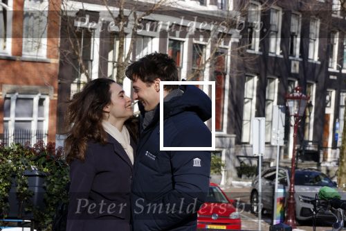 Amsterdam 12 februari 2021
Thierry Baudet en zijn verloofde Davide Heijmans bij de bevroren grachten in Amsterdam.