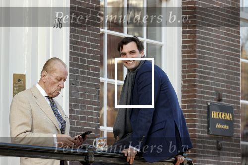 Amsterdam 26 februari 2021
Theo Hiddema en Thierry Baudet voor het huis / praktijk van Theo op de gracht in Amsterdam.