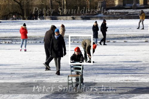 Amsterdam 9 februari 2021
Sneeuw in het vondelpark. Er wordt volop geschaatst in het vondelpark.