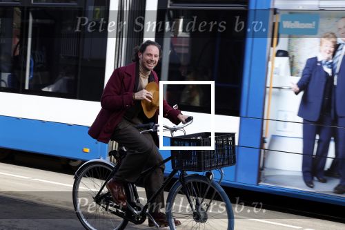 Amsterdam 15 februari 2022
Edwin Oudshoorn met hoed op de fiets in Amsterdam