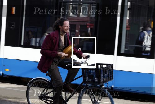 Amsterdam 15 februari 2022
Edwin Oudshoorn met hoed op de fiets in Amsterdam