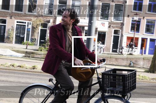 Amsterdam 15 februari 2022
Edwin Oudshoorn met hoed op de fiets in Amsterdam