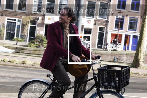 Amsterdam 15 februari 2022
Edwin Oudshoorn met hoed op de fiets in Amsterdam
