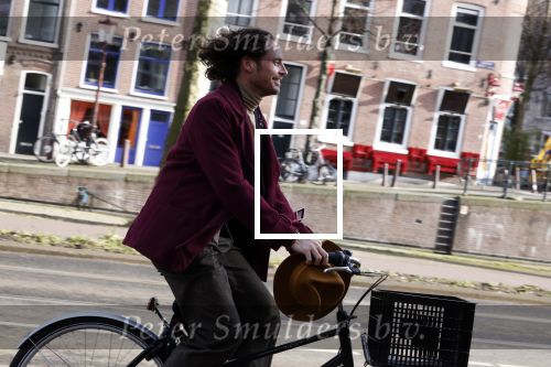 Amsterdam 15 februari 2022
Edwin Oudshoorn met hoed op de fiets in Amsterdam
