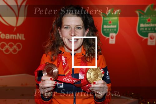 Schiphol 21 februari 2022
De olympische sporters en medaille winnaars komen terug uit Peking en worden gehuldigd in het Hilton Hotel. Ireen Wust