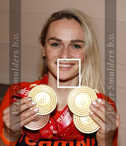 Schiphol 21 februari 2022
De olympische sporters en medaille winnaars komen terug uit Peking en worden gehuldigd in het Hilton Hotel. Irene Schouten