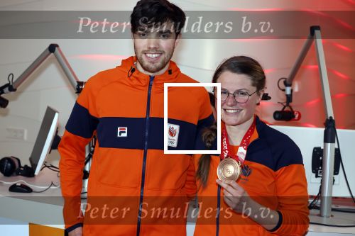 Schiphol 21 februari 2022
De olympische sporters en medaille winnaars komen terug uit Peking en worden gehuldigd in het Hilton Hotel. Kimberley Bos