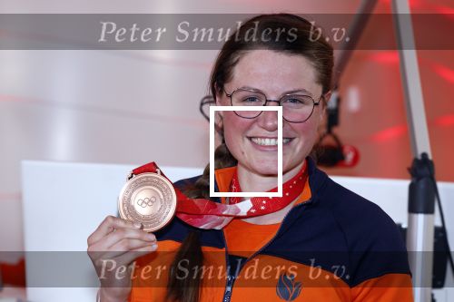 Schiphol 21 februari 2022
De olympische sporters en medaille winnaars komen terug uit Peking en worden gehuldigd in het Hilton Hotel. Kimberley Bos