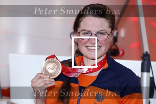 Schiphol 21 februari 2022
De olympische sporters en medaille winnaars komen terug uit Peking en worden gehuldigd in het Hilton Hotel. Kimberley Bos