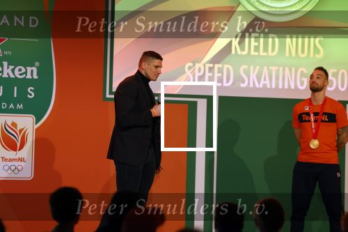 Schiphol 21 februari 2022
De olympische sporters en medaille winnaars komen terug uit Peking en worden gehuldigd in het Hilton Hotel. Kjeld Nuis en Rico Verhoeven