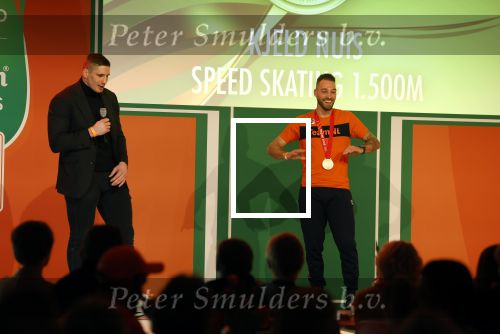 Schiphol 21 februari 2022
De olympische sporters en medaille winnaars komen terug uit Peking en worden gehuldigd in het Hilton Hotel. Kjeld Nuis en Rico Verhoeven