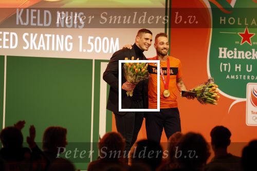 Schiphol 21 februari 2022
De olympische sporters en medaille winnaars komen terug uit Peking en worden gehuldigd in het Hilton Hotel. Kjeld Nuis en Rico Verhoeven