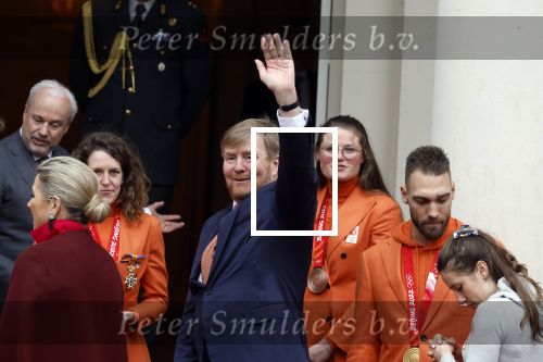 Den Haag 22 februari 2022
De nederlandse medaille winnaars zijn te gast bij Koning Willem Alexander en Koningin Maxima op paleis Noordeinde. Aanwezig oa Irene Schouten Suzanne Schulting Ireen Wust Thomas Krol Antoinette de Jong Marijke Groenewoud Selma Poutsma Yara v kerkhof Xandra Velzeboer Kimberley Bos Patrick Roest en Kjeld Nuis