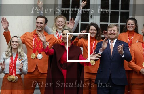 Den Haag 22 februari 2022
De nederlandse medaille winnaars zijn te gast bij Koning Willem Alexander en Koningin Maxima op paleis Noordeinde. Aanwezig oa Irene Schouten Suzanne Schulting Ireen Wust Thomas Krol Antoinette de Jong Marijke Groenewoud Selma Poutsma Yara v kerkhof Xandra Velzeboer Kimberley Bos Patrick Roest en Kjeld Nuis