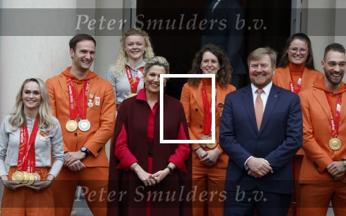 Den Haag 22 februari 2022
De nederlandse medaille winnaars zijn te gast bij Koning Willem Alexander en Koningin Maxima op paleis Noordeinde. Aanwezig oa Irene Schouten Suzanne Schulting Ireen Wust Thomas Krol Antoinette de Jong Marijke Groenewoud Selma Poutsma Yara v kerkhof Xandra Velzeboer Kimberley Bos Patrick Roest en Kjeld Nuis