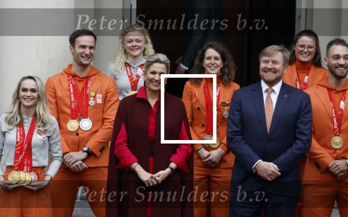 Den Haag 22 februari 2022
De nederlandse medaille winnaars zijn te gast bij Koning Willem Alexander en Koningin Maxima op paleis Noordeinde. Aanwezig oa Irene Schouten Suzanne Schulting Ireen Wust Thomas Krol Antoinette de Jong Marijke Groenewoud Selma Poutsma Yara v kerkhof Xandra Velzeboer Kimberley Bos Patrick Roest en Kjeld Nuis