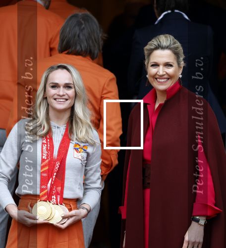 Den Haag 22 februari 2022
De nederlandse medaille winnaars zijn te gast bij Koning Willem Alexander en Koningin Maxima op paleis Noordeinde. Aanwezig oa Irene Schouten Suzanne Schulting Ireen Wust Thomas Krol Antoinette de Jong Marijke Groenewoud Selma Poutsma Yara v kerkhof Xandra Velzeboer Kimberley Bos Patrick Roest en Kjeld Nuis