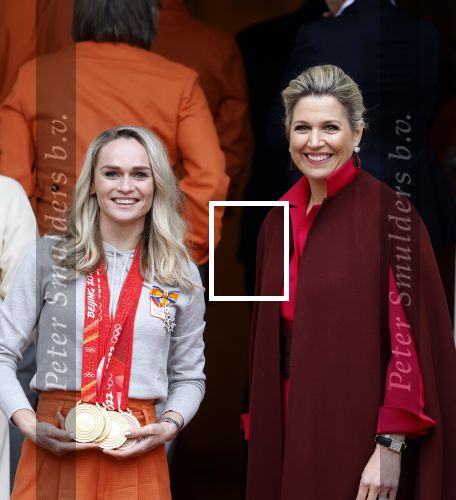 Den Haag 22 februari 2022
De nederlandse medaille winnaars zijn te gast bij Koning Willem Alexander en Koningin Maxima op paleis Noordeinde. Aanwezig oa Irene Schouten Suzanne Schulting Ireen Wust Thomas Krol Antoinette de Jong Marijke Groenewoud Selma Poutsma Yara v kerkhof Xandra Velzeboer Kimberley Bos Patrick Roest en Kjeld Nuis