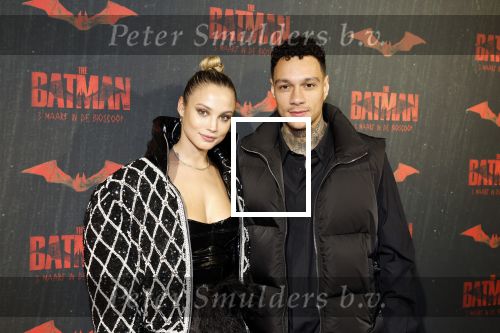 Amsterdam 28 februari 2022
Premiere Batman in Pathe Arena .
Gregory v d Wiel en zijn partner Rose Bertram
