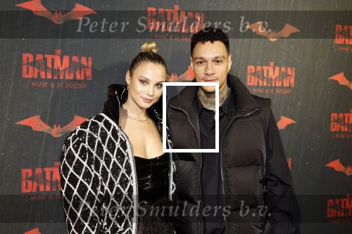 Amsterdam 28 februari 2022
Premiere Batman in Pathe Arena .
Gregory v d Wiel en zijn partner Rose Bertram
