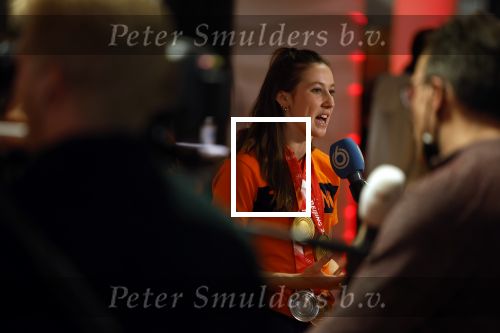 Schiphol 21 februari 2022
De olympische sporters en medaille winnaars komen terug uit Peking en worden gehuldigd in het Hilton Hotel. Suzanne Schulting