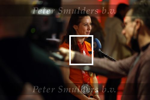 Schiphol 21 februari 2022
De olympische sporters en medaille winnaars komen terug uit Peking en worden gehuldigd in het Hilton Hotel. Suzanne Schulting