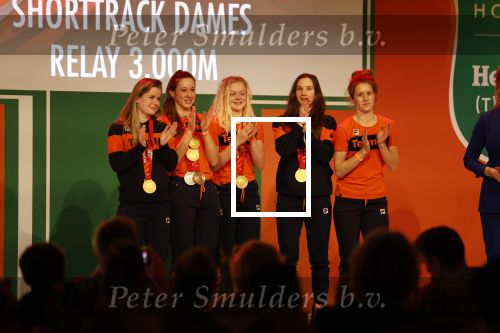 Schiphol 21 februari 2022
De olympische sporters en medaille winnaars komen terug uit Peking en worden gehuldigd in het Hilton Hotel. Yara van Kerkhof, Selma Poutsma, Suzanne Schulting en Xandra Velzeboer