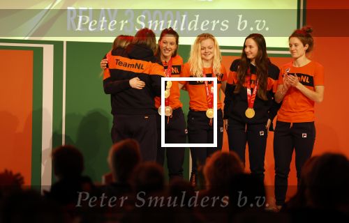 Schiphol 21 februari 2022
De olympische sporters en medaille winnaars komen terug uit Peking en worden gehuldigd in het Hilton Hotel. Yara van Kerkhof, Selma Poutsma, Suzanne Schulting en Xandra Velzeboer