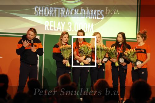 Schiphol 21 februari 2022
De olympische sporters en medaille winnaars komen terug uit Peking en worden gehuldigd in het Hilton Hotel. Yara van Kerkhof, Selma Poutsma, Suzanne Schulting en Xandra Velzeboer