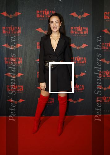 Amsterdam 28 februari 2022
Premiere Batman in Pathe Arena .
Zoe Ivory met vriend Julius Clay v Sauers