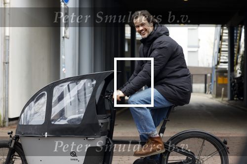 Amsterdam 21 februari 2023
Arie Boomsma op zijn bakfiets onderweg naar Vondelgym.