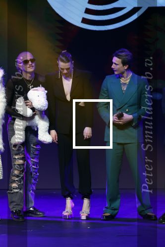 Leusden 6 maart 2023
Uitreiking Edisons in het AFAS theater .
Karel Gerlach van de band Goldband met Maan de Steenwinkel