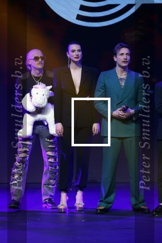 Leusden 6 maart 2023
Uitreiking Edisons in het AFAS theater .
Karel Gerlach van de band Goldband met Maan de Steenwinkel