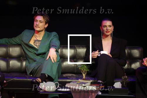 Leusden 6 maart 2023
Uitreiking Edisons in het AFAS theater .
Maan en haar vriend Goldband-zanger Karel Gerlach op de edisons. Goldband is de grote winnaar met m,eerdere edisons