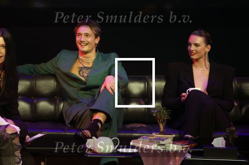 Leusden 6 maart 2023
Uitreiking Edisons in het AFAS theater .
Maan en haar vriend Goldband-zanger Karel Gerlach op de edisons. Goldband is de grote winnaar met m,eerdere edisons