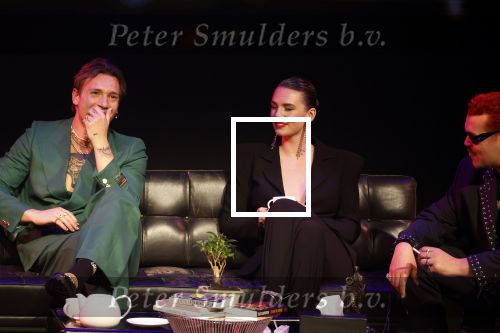 Leusden 6 maart 2023
Uitreiking Edisons in het AFAS theater .
Maan en haar vriend Goldband-zanger Karel Gerlach op de edisons. Goldband is de grote winnaar met m,eerdere edisons