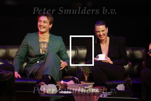 Leusden 6 maart 2023
Uitreiking Edisons in het AFAS theater .
Maan en haar vriend Goldband-zanger Karel Gerlach op de edisons. Goldband is de grote winnaar met m,eerdere edisons