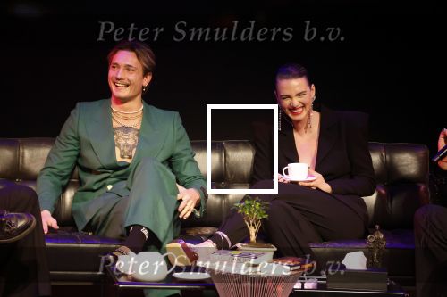 Leusden 6 maart 2023
Uitreiking Edisons in het AFAS theater .
Maan en haar vriend Goldband-zanger Karel Gerlach op de edisons. Goldband is de grote winnaar met m,eerdere edisons