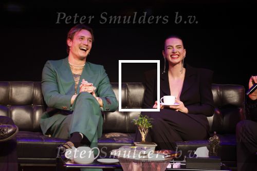 Leusden 6 maart 2023
Uitreiking Edisons in het AFAS theater .
Maan en haar vriend Goldband-zanger Karel Gerlach op de edisons. Goldband is de grote winnaar met m,eerdere edisons