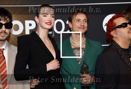 Leusden 6 maart 2023
Uitreiking Edisons in het AFAS theater .
Maan en haar vriend Goldband-zanger Karel Gerlach op de edisons. Goldband is de grote winnaar met m,eerdere edisons