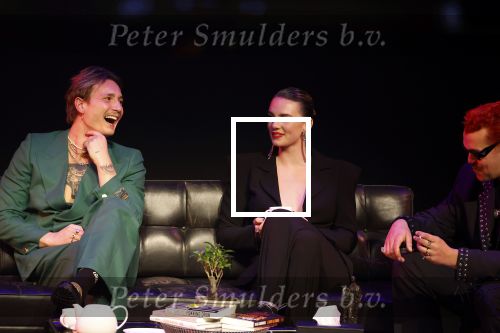 Leusden 6 maart 2023
Uitreiking Edisons in het AFAS theater .
Maan en haar vriend Goldband-zanger Karel Gerlach op de edisons. Goldband is de grote winnaar met m,eerdere edisons