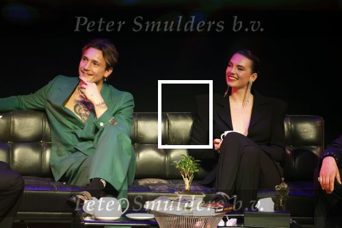 Leusden 6 maart 2023
Uitreiking Edisons in het AFAS theater .
Maan en haar vriend Goldband-zanger Karel Gerlach op de edisons. Goldband is de grote winnaar met m,eerdere edisons