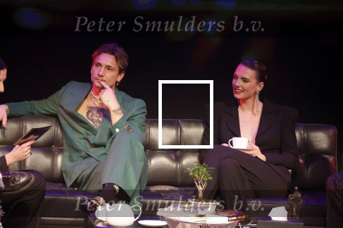 Leusden 6 maart 2023
Uitreiking Edisons in het AFAS theater .
Maan en haar vriend Goldband-zanger Karel Gerlach op de edisons. Goldband is de grote winnaar met m,eerdere edisons